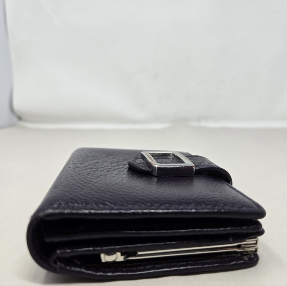 Vintage Italian Fiocchi Women Wallet Deep Purple Leather Fit In Hand Snap Close - Picture 3 of 10